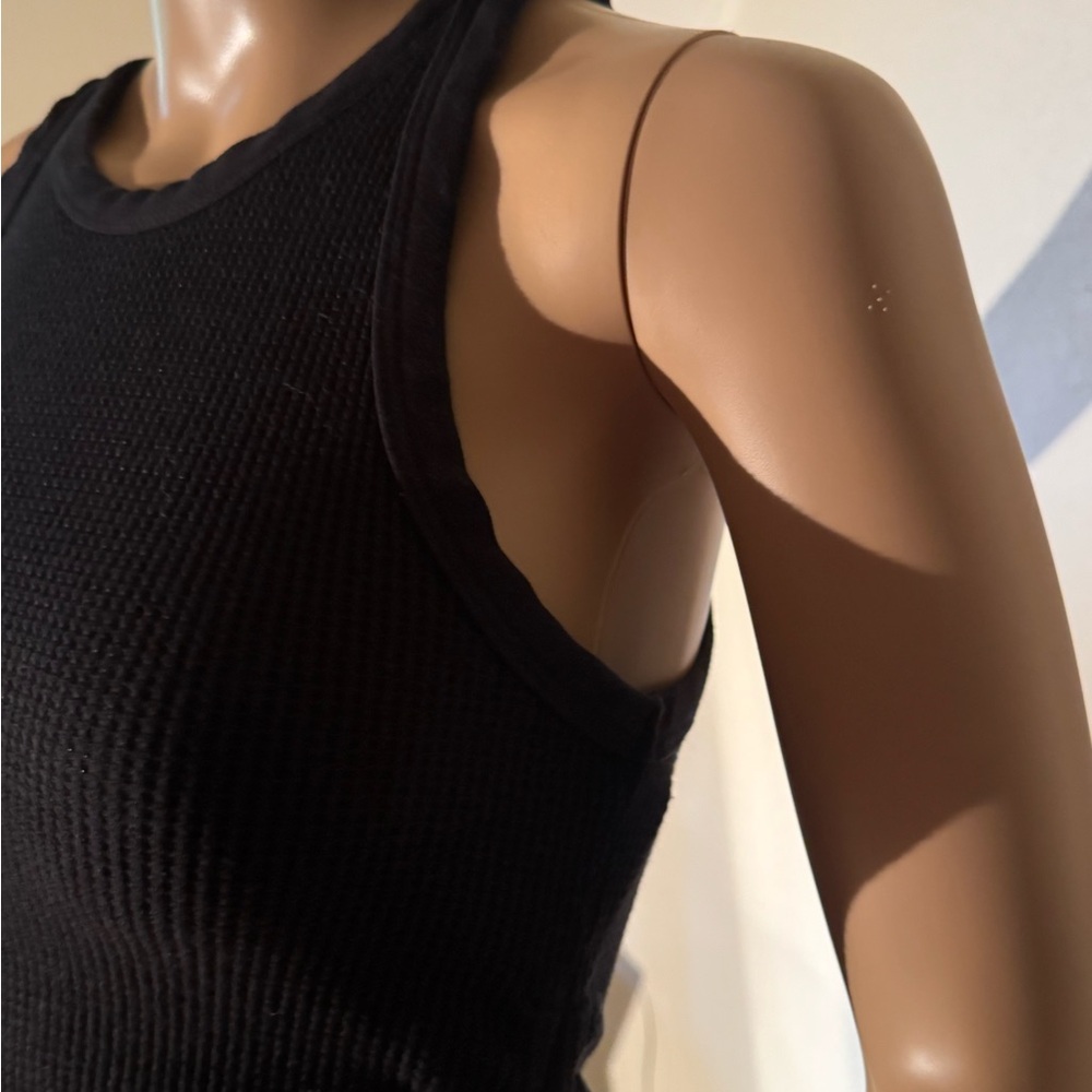The Range Black Ribbed Tank Top